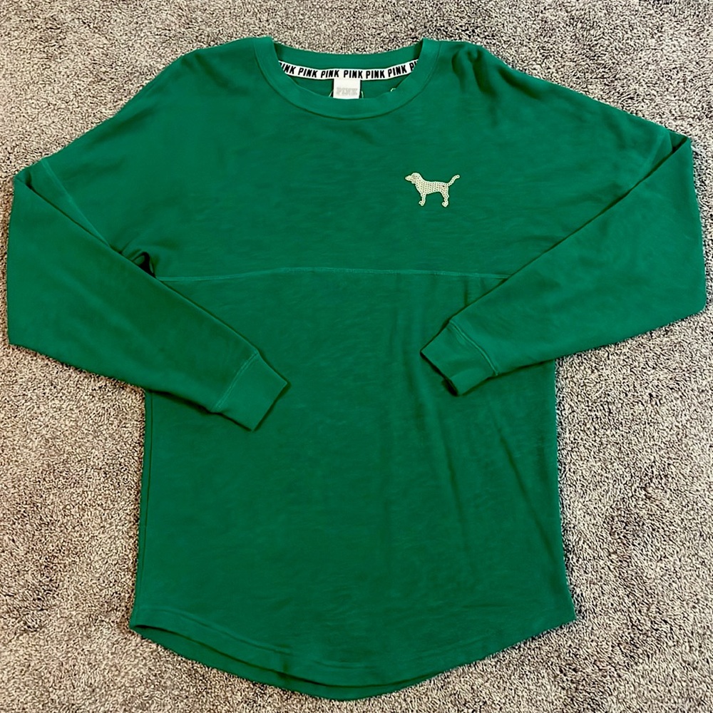 Victoria’s Secret Pink Holiday Bling Varsity Crew, Size XS & Perfect Condition!